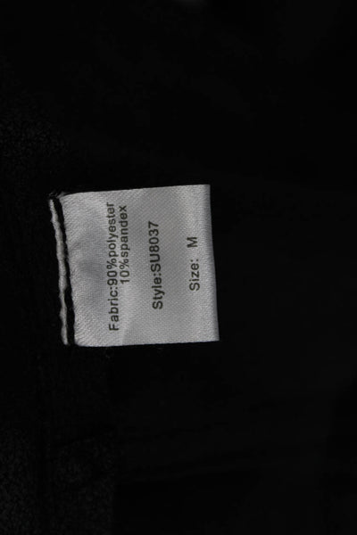 Elan Women Classic Black Drawstring Long Sleeve Jacket Size S