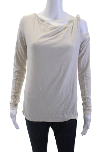 Susana Monaco Womens Beige Long Sleeve Top Nylon-Spandex Size S