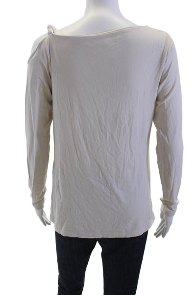 Susana Monaco Womens Beige Long Sleeve Top Nylon-Spandex Size S