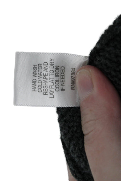 Tart Womens Pullover Sweater Dark Gray Square Neck 3/4 Sleeve Size M