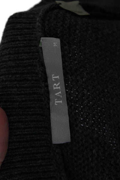 Tart Womens Pullover Sweater Dark Gray Square Neck 3/4 Sleeve Size M