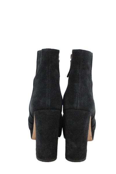 Kate Spade New York Womens Leather Zippered Heeled Ankle Boots Black Size 9