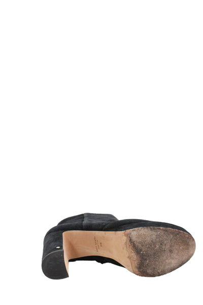 Kate Spade New York Womens Leather Zippered Heeled Ankle Boots Black Size 9