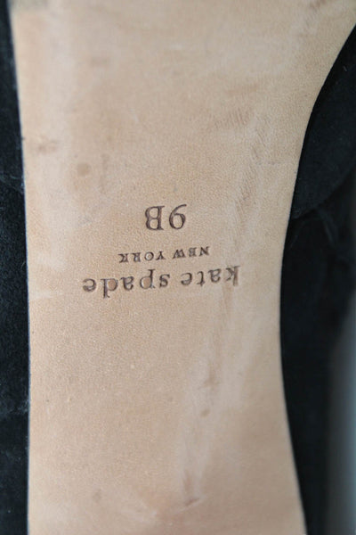 Kate Spade New York Womens Leather Zippered Heeled Ankle Boots Black Size 9