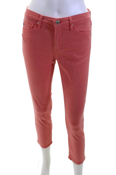 AG Adriano Goldschmied Womens Cropped Ankle Pink Pants Size 27