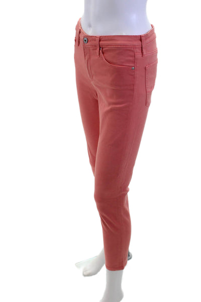 AG Adriano Goldschmied Womens Cropped Ankle Pink Pants Size 27