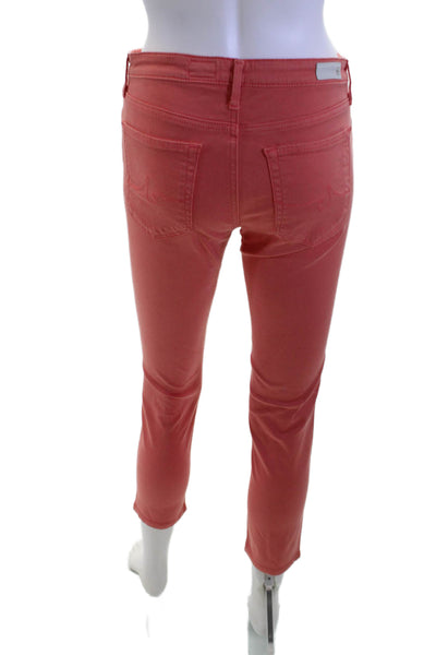 AG Adriano Goldschmied Womens Cropped Ankle Pink Pants Size 27