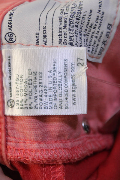 AG Adriano Goldschmied Womens Cropped Ankle Pink Pants Size 27