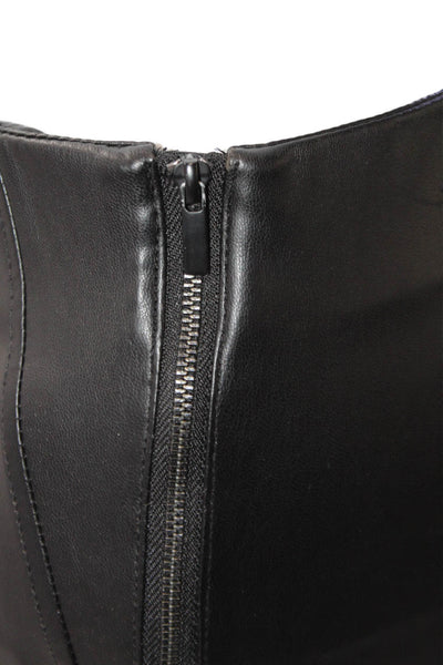 Zara Women Biker Cropped Pants Black Polyurethane Size XS