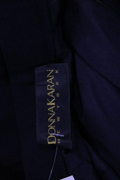 Donna Karan New York Women Pleated Pencil Mini Wool Skirt Black Size 4