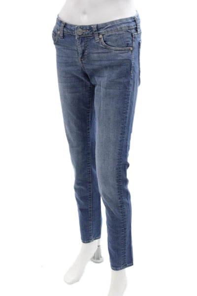 KUT from the Kloth, Women Ankle Straight Jeans Blue High Rise Button Size 2P