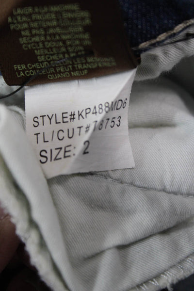 KUT from the Kloth, Women Ankle Straight Jeans Blue High Rise Button Size 2P