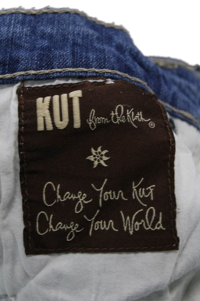 KUT from the Kloth, Women Ankle Straight Jeans Blue High Rise Button Size 2P