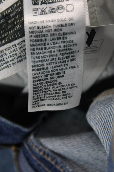 Levis Unisex Bermuda Shorts Blue 100% Cotton Button Closure Size 26