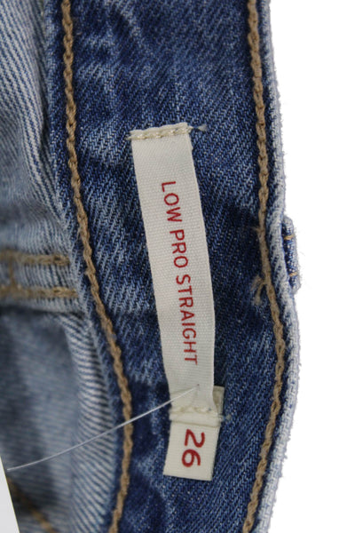 Levis Unisex Bermuda Shorts Blue 100% Cotton Button Closure Size 26