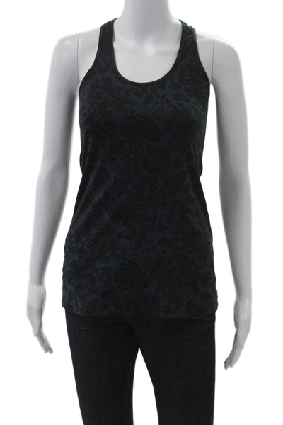 Lululemon Womens Black Paisley Nylon Round Neck Tank Sleeveless Size 6