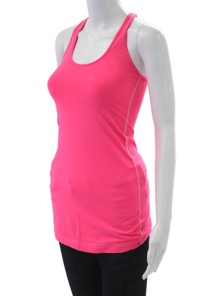 Lululemon Women Pink Sleeveless Round Neck Nylon Tank Size 6