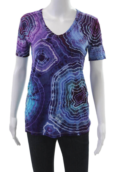 T Alexander Wang Womens Blue V-Neck Jersey T-Shirt Short Sleeve Size XS