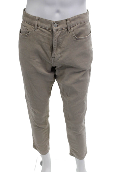 Joes Unisex Beige Ankle Cropped Pants Button Fly Solid Army Size 33