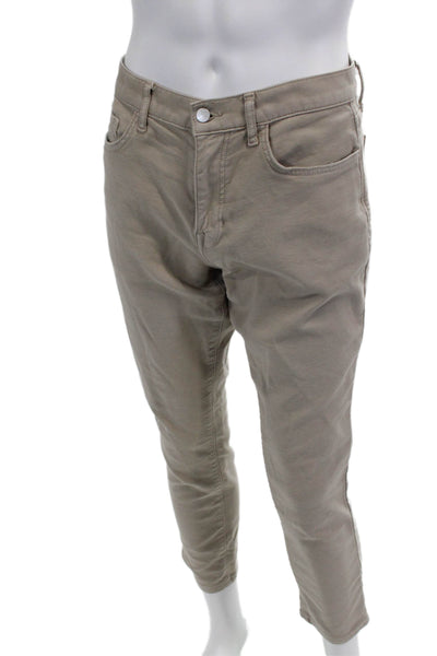 Joes Unisex Beige Ankle Cropped Pants Button Fly Solid Army Size 33