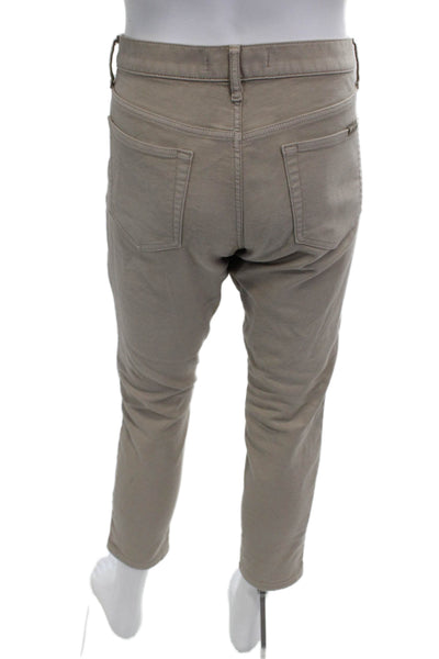Joes Unisex Beige Ankle Cropped Pants Button Fly Solid Army Size 33