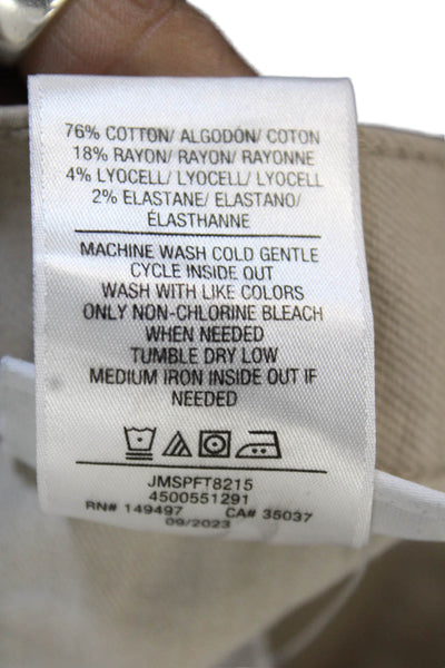 Joes Unisex Beige Ankle Cropped Pants Button Fly Solid Army Size 33