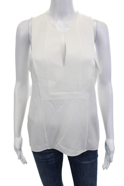 BCBG Max Azria Women White Sleeveless Basic Blouse Size XS