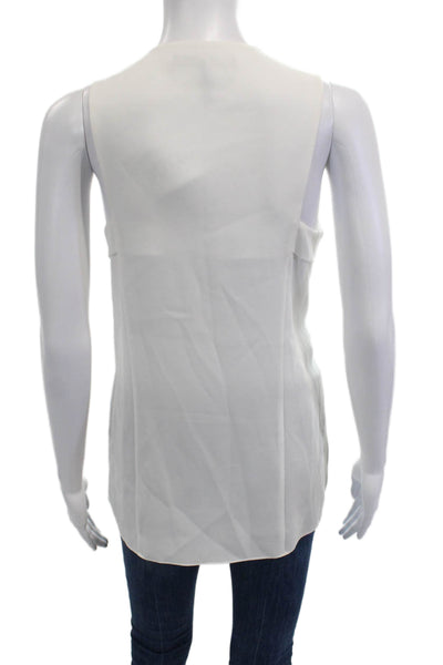 BCBG Max Azria Women White Sleeveless Basic Blouse Size XS