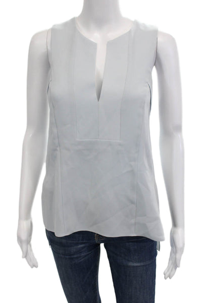 BCBG Max Azria Women Light Blue Basic Tank Solid Sleeveless Size XS