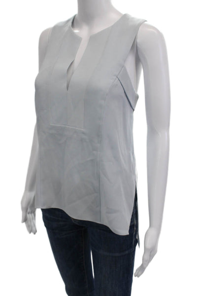 BCBG Max Azria Women Light Blue Basic Tank Solid Sleeveless Size XS
