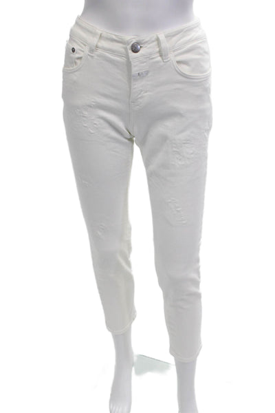 Closed, Women Cropped Ankle Jeans White Low Rise Size 27