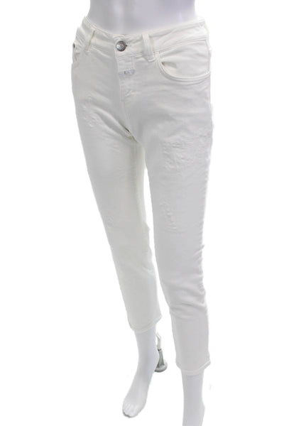 Closed, Women Cropped Ankle Jeans White Low Rise Size 27