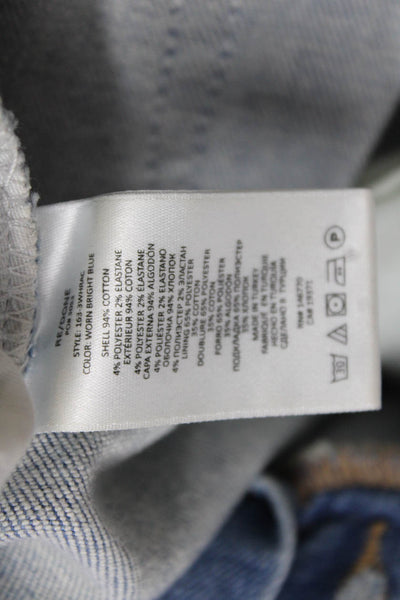 Re/Done Women Blue Cropped Mom High Rise Jeans Size 27