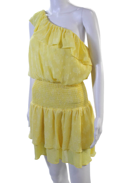 Designer Womens Yellow Floral Blouson Romper Sleeveless Size M