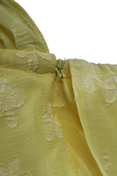 Designer Womens Yellow Floral Blouson Romper Sleeveless Size M