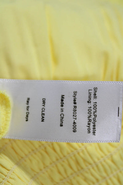 Designer Womens Yellow Floral Blouson Romper Sleeveless Size M