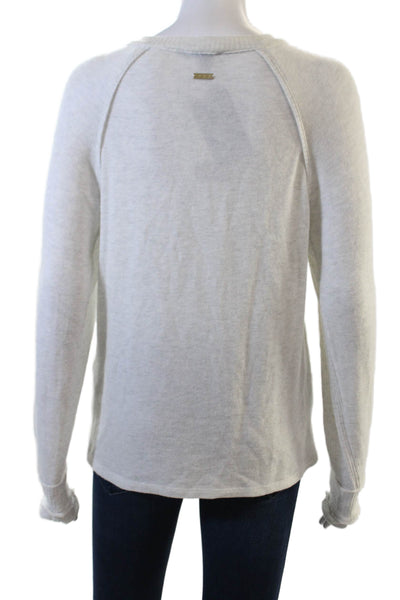 ALALA Women Basic Button-Up Long Sleeve White Sweater Size S