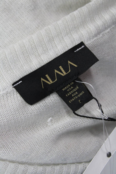 ALALA Women Basic Button-Up Long Sleeve White Sweater Size S