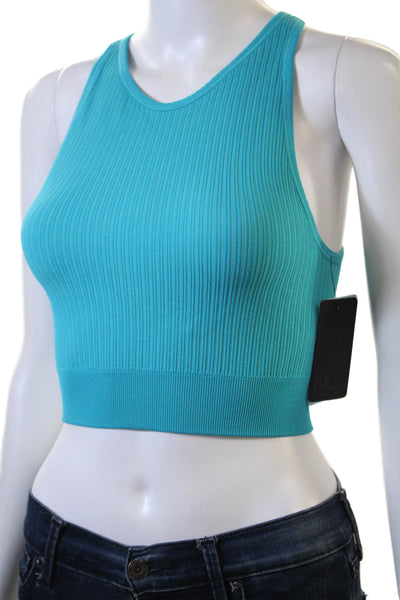 Nux Womens Activewear Stretch Pullover Sleeveless Tank Top Blue Size S