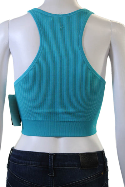 Nux Womens Activewear Stretch Pullover Sleeveless Tank Top Blue Size S