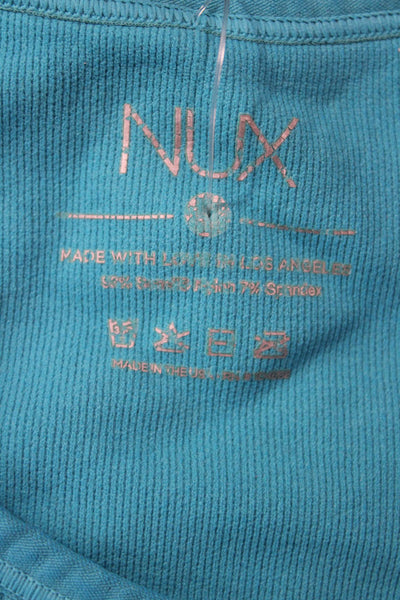 Nux Womens Activewear Stretch Pullover Sleeveless Tank Top Blue Size S