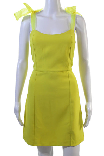 Adelyn Rae, Womens Mini Sundress Yellow Square Neck Sleeveless Size M