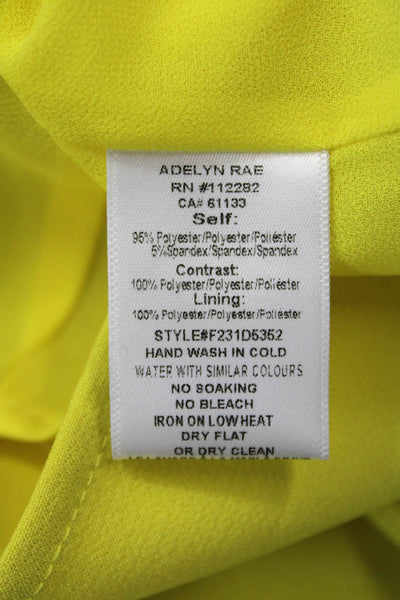 Adelyn Rae, Womens Mini Sundress Yellow Square Neck Sleeveless Size M