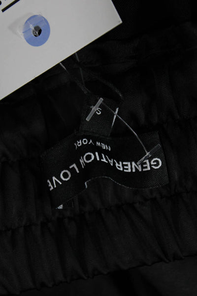 Generation Love, Unisex Black Lace-Up Solid Polyester Shorts Gothic Size S