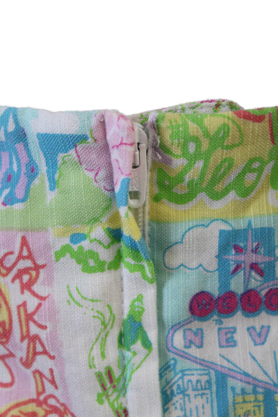 Lilly Pulitzer Womens A-Line Mini Skirt Multi-Color Cotton Size 4