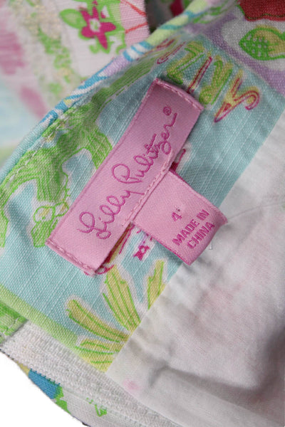 Lilly Pulitzer Womens A-Line Mini Skirt Multi-Color Cotton Size 4