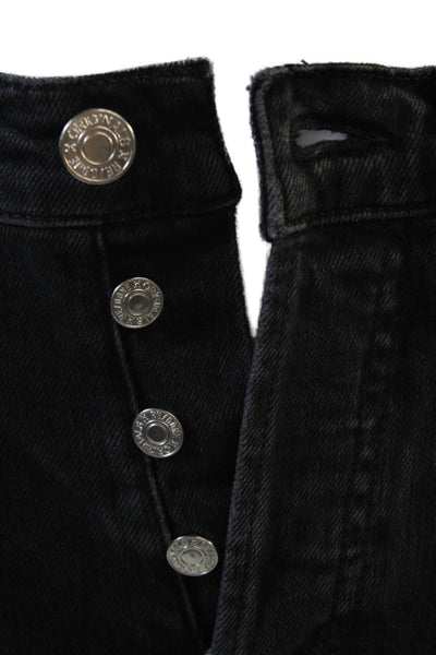 Re/Done Womens Black Ankle Skinny Jeans High Rise Size 25