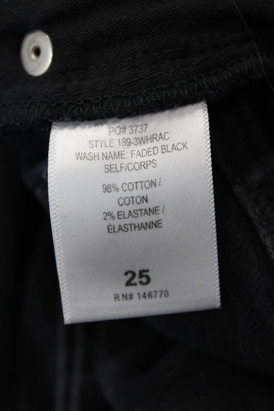 Re/Done Womens Black Ankle Skinny Jeans High Rise Size 25