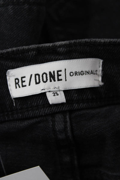 Re/Done Womens Black Ankle Skinny Jeans High Rise Size 25