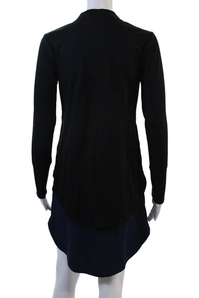 Isaac Mizrahi Women Cardigan Black V-Neck Button Long Sleeve Size 2XS